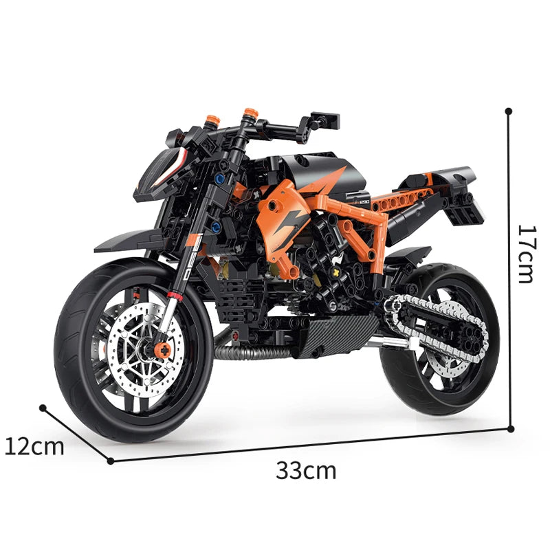 1:8 Modelo de Moto Blocos de Construção Técnico 579Pcs