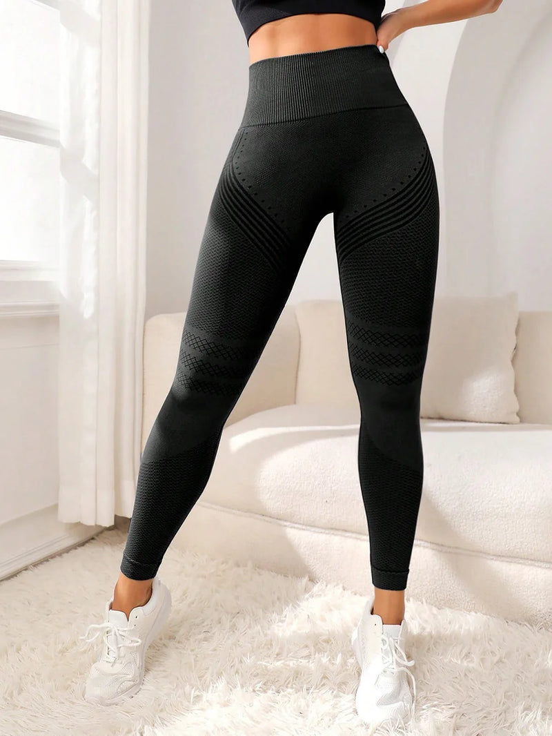 Calça esportiva elástica de cintura alta para mulheres Calça de ioga de corrida