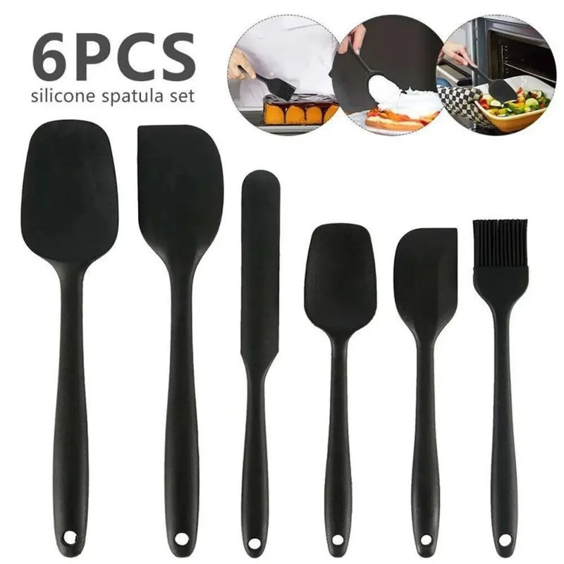 Conjunto de espátula de silicone de 6 peças antiaderente resistente ao calor