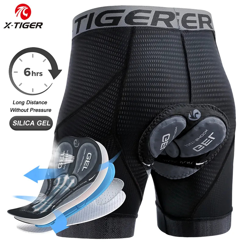 Shorts Masculinos de Ciclismo 5D Acolchoado Esportes Equitação Bicicleta Bicicleta X-TIGER